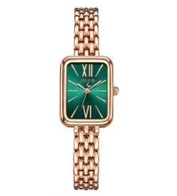ساعة نسائية من جوليوس الكورية جاي اي 1350 سي نسائية سير ستين ستيل ذهبي مينا خضراء JULIUS Watch JA-1350C for Women - Analog, Stainless Steel - Gold