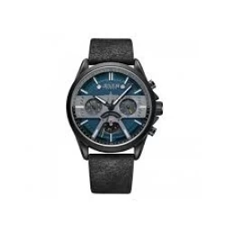 ساعة رجالية من جوليوس الكورية جاي اي اج 106 بي دائريه سوداء بسوار اسود ومينا متعدده الالوان الانيقه JULIUS Watch for Men JAH-106 - Analog, Leather - Black