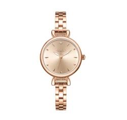 ساعة نسائية من جوليوس الكورية دائرية ذهبية وسير ستين ستيل ذهبي ومينا ذهبي JULIUS Watch for Women JA-1362 - Analog , Stainless Steel - Rose Gold