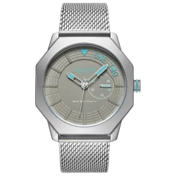 ساعة رجالية من جوليوس الكورية ساعة ثمانية سوداء سير ستين ستيل اسود مع مينا سوداء JULIUS Watch for Men - Analog Display, Stainless Steel Band - Silver