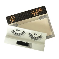 Natural Hair Lashes Johor 3D Style سيت رموش شعر طبيعي جهور ستايل مع لاصق