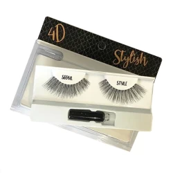 Natural Hair False Lashes In Seoul 4D Style with Adhesive Set سيت رموش طبيعية مع لاصق