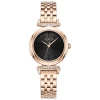 ساعة نسائية من جوليوس الكورية دائرية ذهبي زهري سير ستين ستيل ذهبي مع مينا اسود JULIUS Watch for Women JA-1352D - Analog, Stainless Steel - Rose Gold
