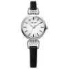ساعة نسائية من جوليوس الكورية جاي اي 925 دائرية فضية سير جلد اسود مينا بيضاء JULIUS Watch JA-925A for Women - Analog, Leather - Black