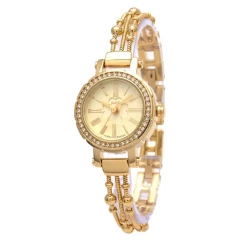 ساعة نسائية من جوليوس الكورية JA-809D دائرية ذهبي سير ستين ستيل مينا ذهبية JULIUS Watch JA-809D for Women - Analog, Stainless Steel - Gold