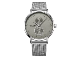 ساعة رجالية من جوليوس الكورية جاي اي اج 105 اي دائريه رصاصي سير فولاذ رصاصي ومينا بجي JULIUS Watch for Men JAH-105 - Analog, Stainless Steel - Silver