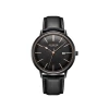 ساعة رجالية من جوليوس الكورية جاي اي اج 130 بي دائريه سوداء سير جلد اسود ومينا سوداء JULIUS Watch for Men JAH-130 - Analog, Leather - Black